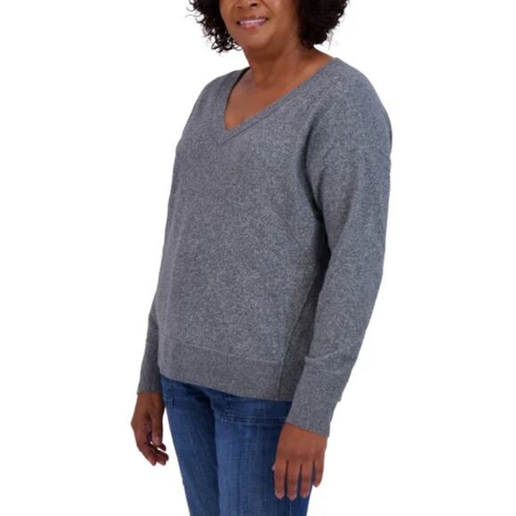 ☁️ NWT Lucky Brand Lightweight Heather Gray Pullover Sweater (XL) - Picture 2 of 6